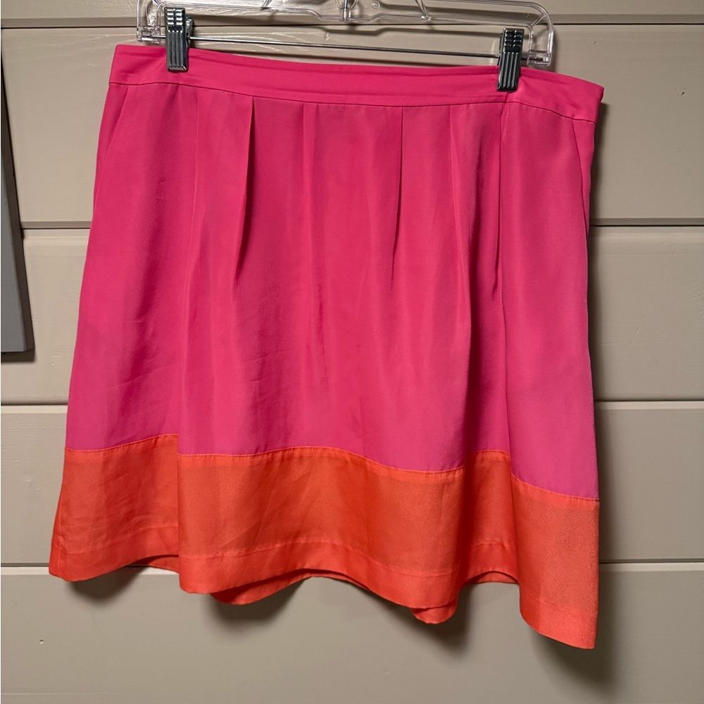 J. Crew Pink and Orange A-Line Skirt